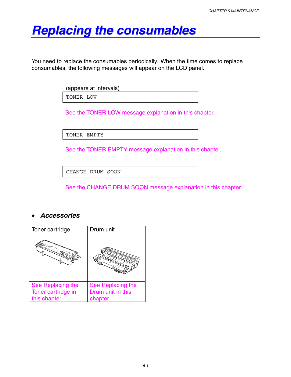 Replacing the consumables | Brother HL-1650/1670N User Manual | Page 141 / 235