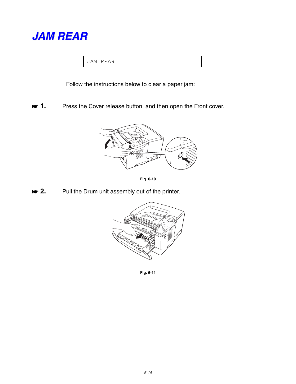 Jam rear, Jam rear -14 | Brother HL-1650/1670N User Manual | Page 180 / 235