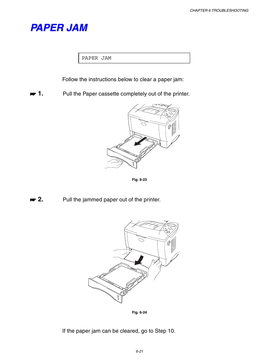 Paper jam, Paper jam -21, Information | Brother HL-1650/1670N User Manual | Page 187 / 235