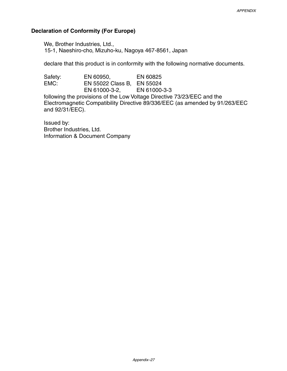 Brother HL-1650/1670N User Manual | Page 228 / 235