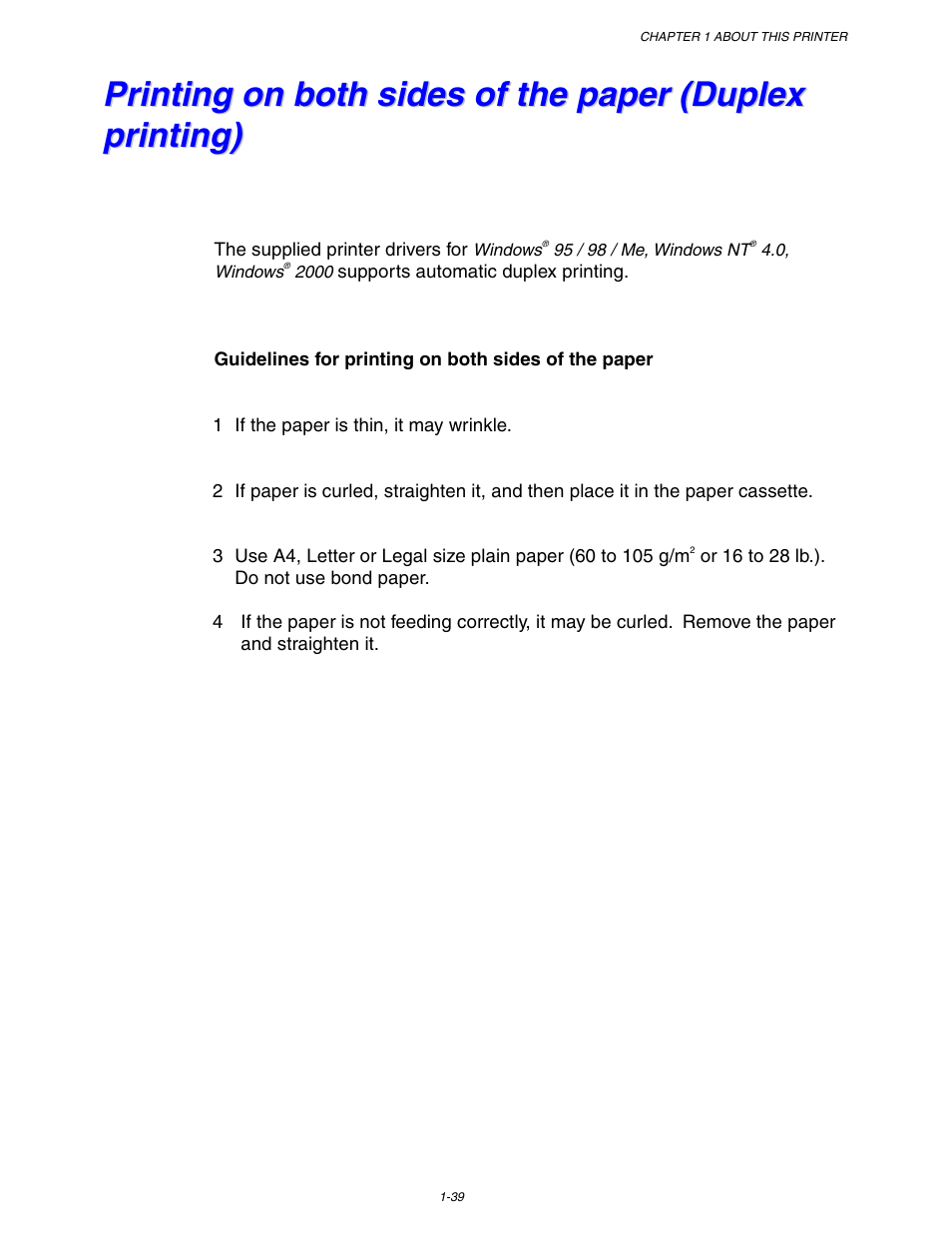 Brother HL-1650/1670N User Manual | Page 49 / 235