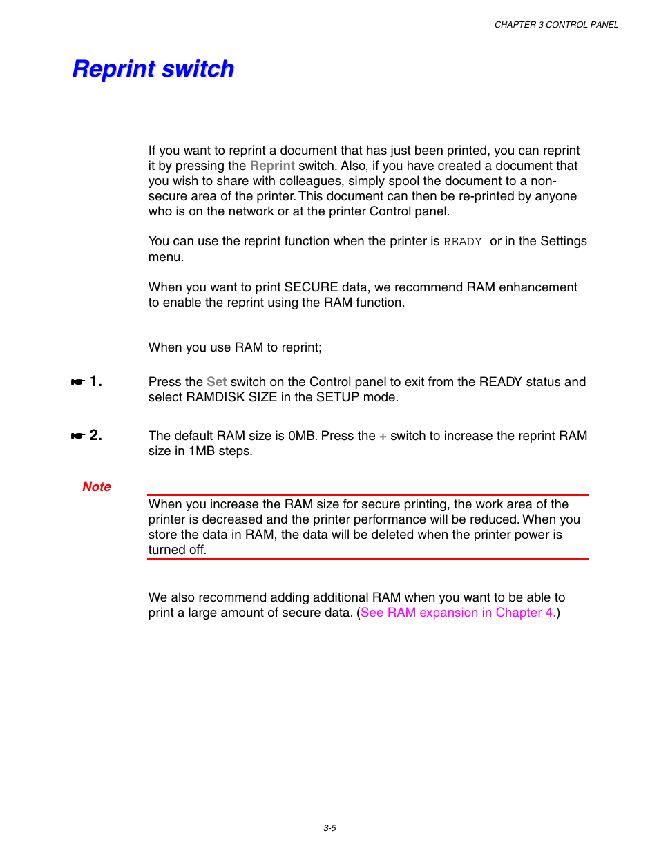 Reprint switch, Reprint switch -5 | Brother HL-1650/1670N User Manual | Page 85 / 235