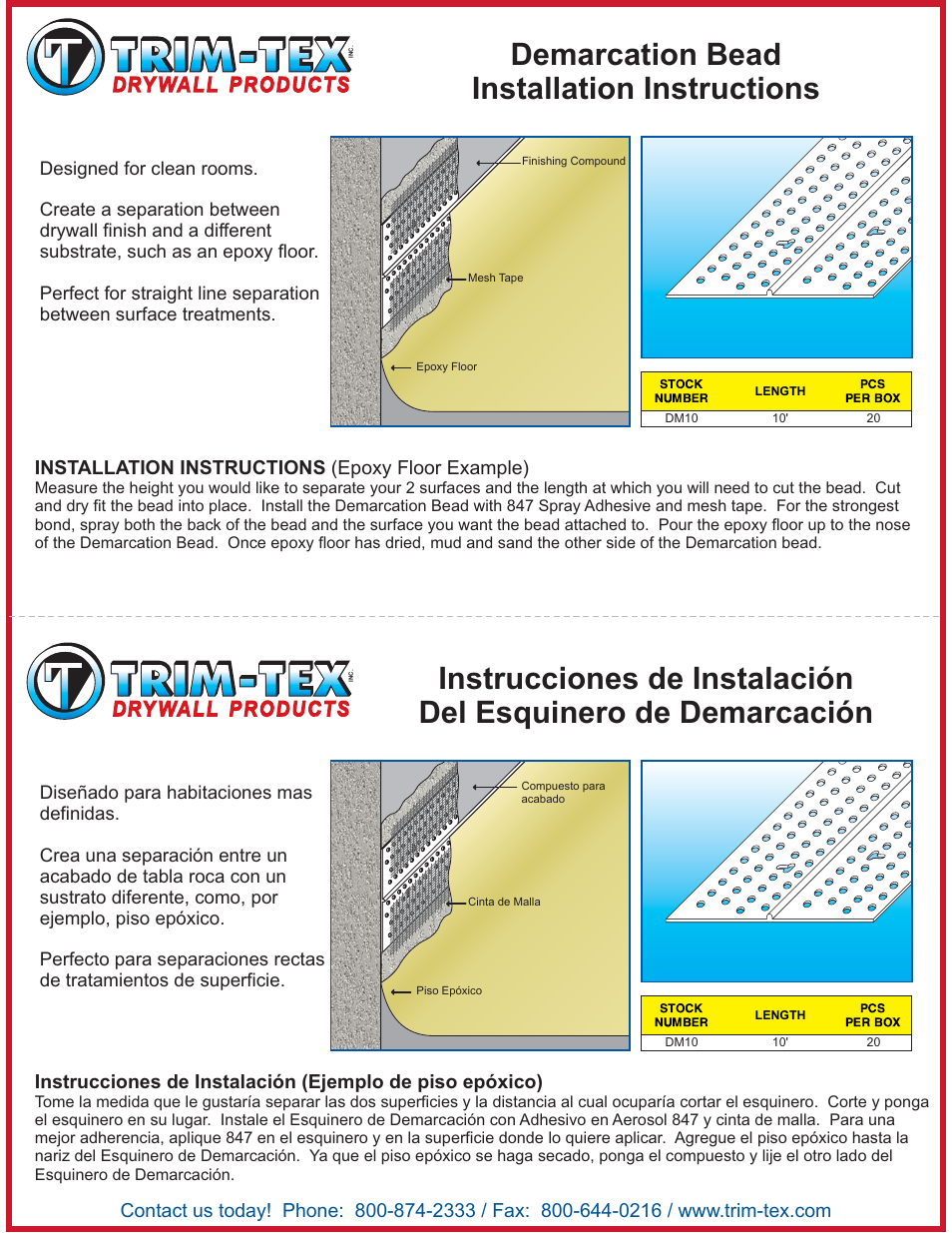 Trim-Tex Demarcation User Manual | 1 page