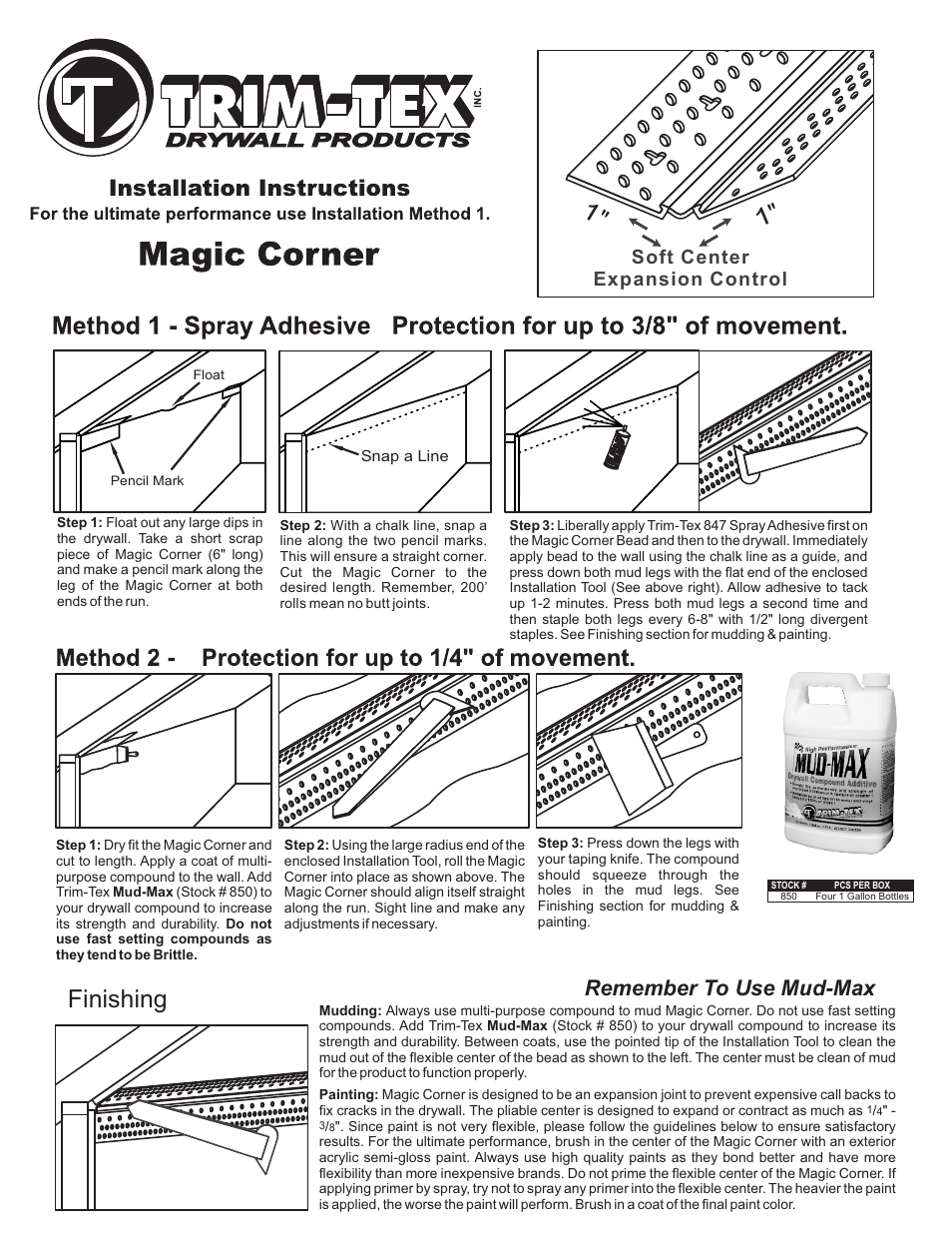 Trim-Tex Magic Corner User Manual | 1 page