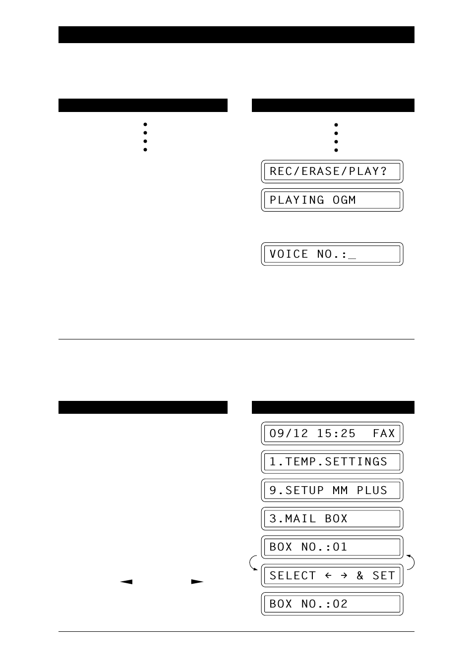 Rec/erase/play? playing ogm voice no | Brother Fax-1020Plus User Manual | Page 162 / 204