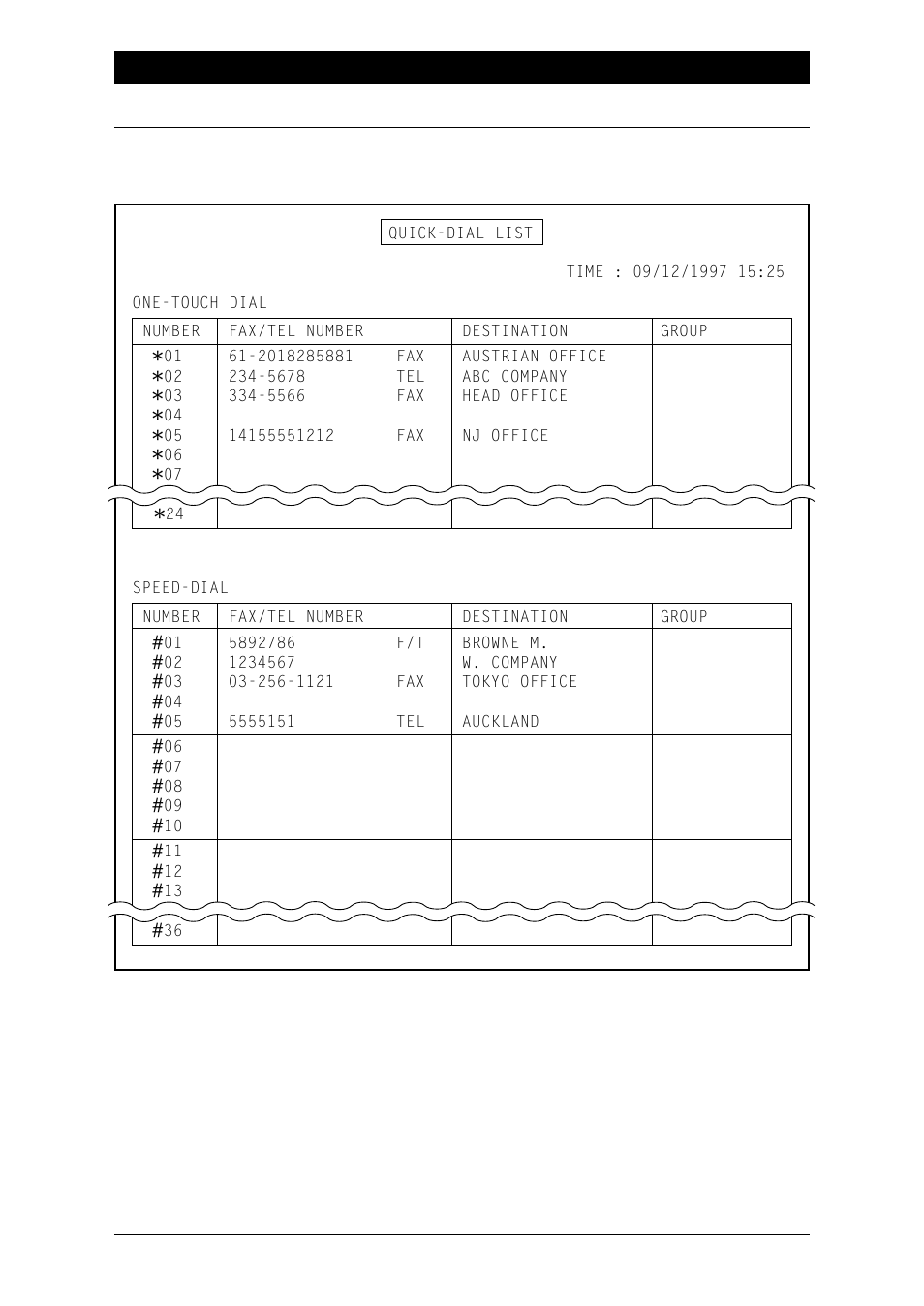 Printing the quick dial list | Brother Fax-1020Plus User Manual | Page 185 / 204