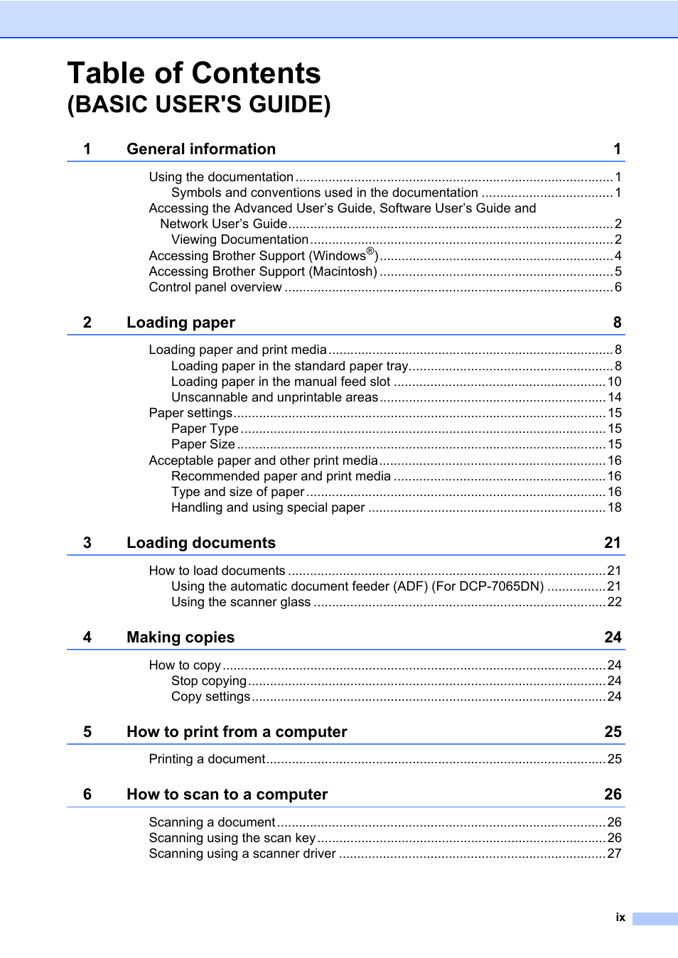 Brother HL-2280DW User Manual | Page 11 / 112