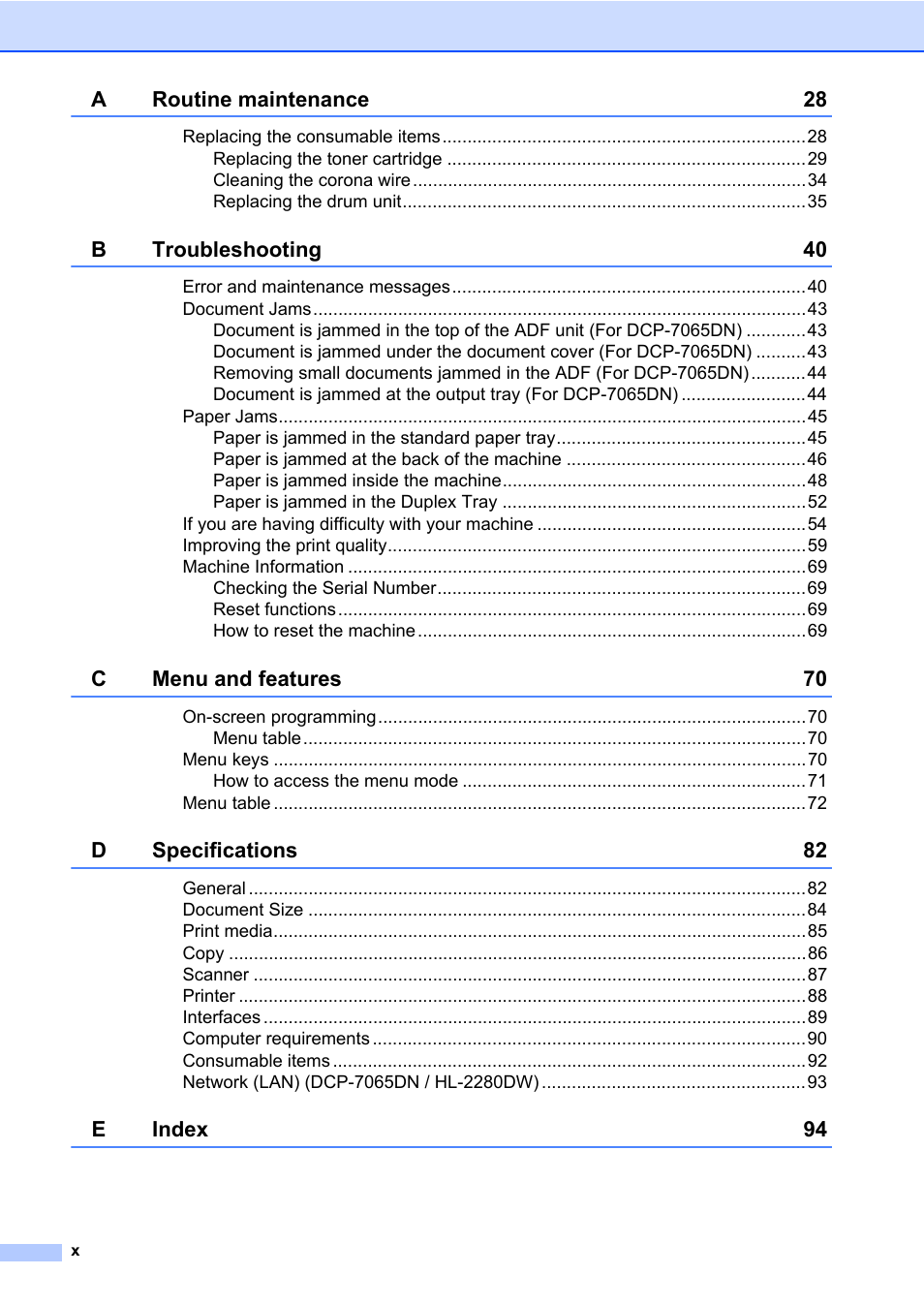Brother HL-2280DW User Manual | Page 12 / 112