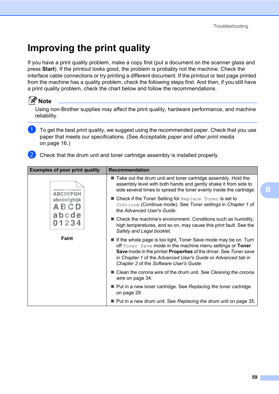 Improving the print quality | Brother HL-2280DW User Manual | Page 73 / 112