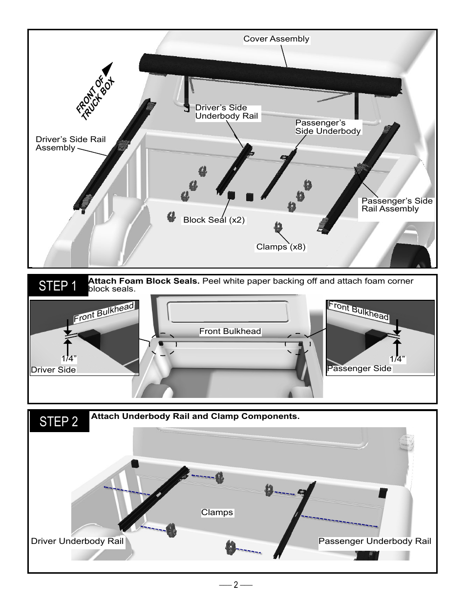 Step 1, Step 2 | TruXedo Deuce User Manual | Page 2 / 10