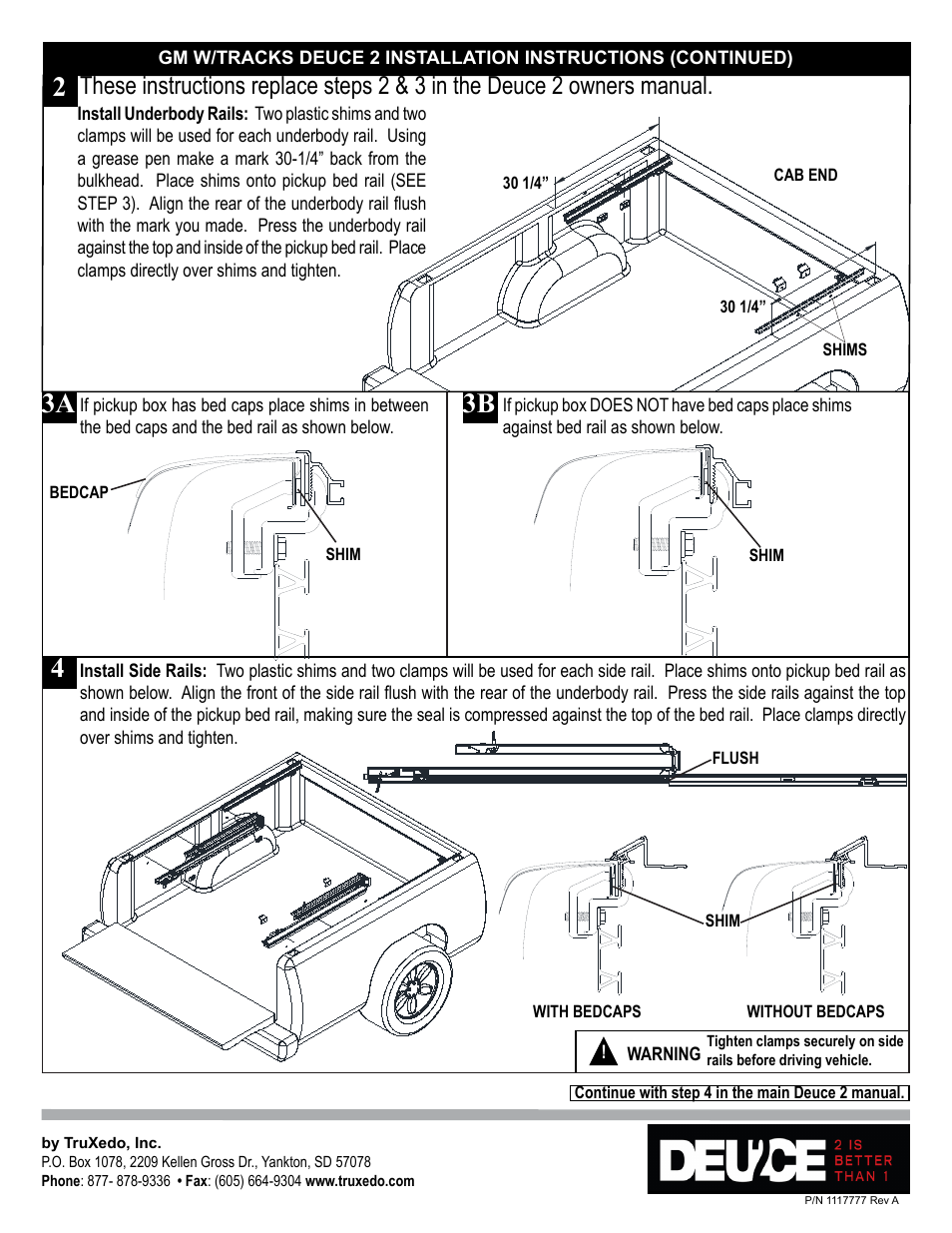 TruXedo Deuce 2 GM With Track System User Manual | Page 2 / 2