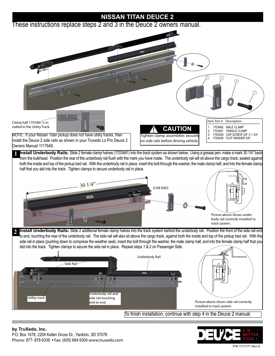 TruXedo Deuce 2 Nissan Titan User Manual | 1 page