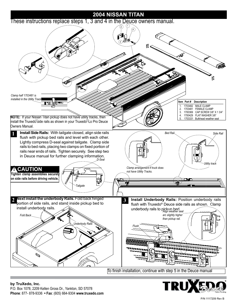 TruXedo Nissan Titan 2005-2009 User Manual | 1 page