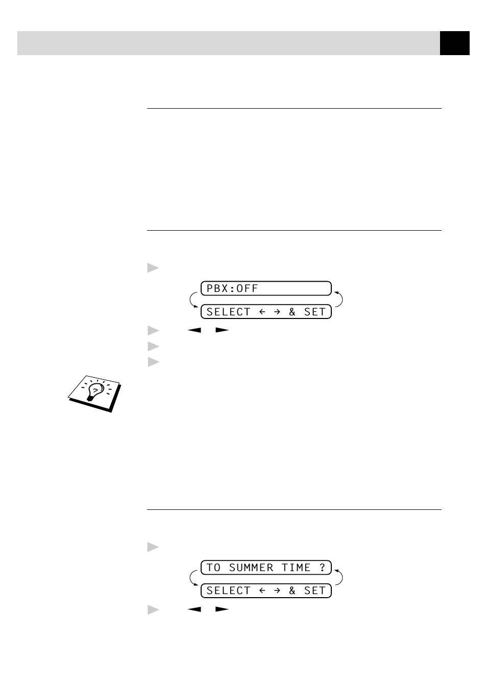 Pabx and transfer, Setting pabx, Setting the clock change | Brother FAX-940 E-mail User Manual | Page 45 / 150