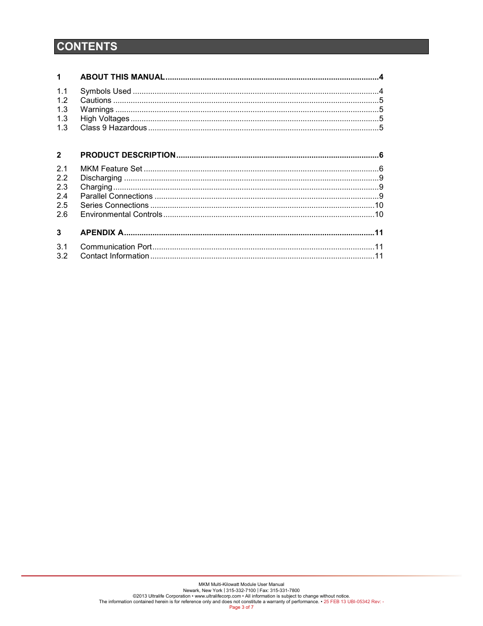 Ultralife URB0003 User Manual | Page 3 / 11