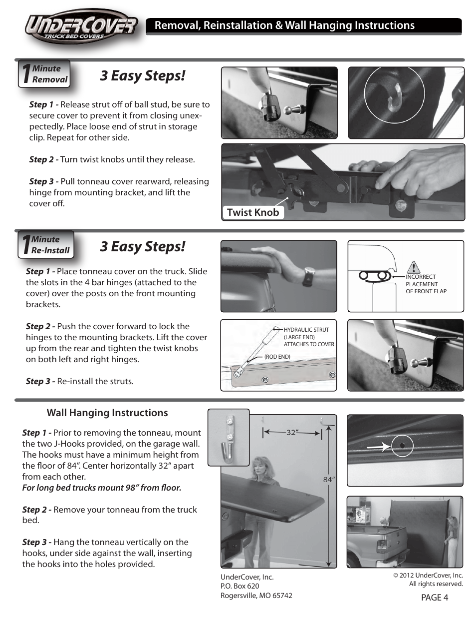 3 easy steps | Undercover Hidden Hinge Version User Manual | Page 4 / 4