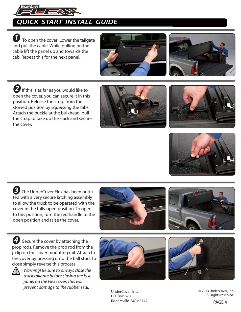 Quick start install guide | Undercover Flex User Manual | Page 4 / 4