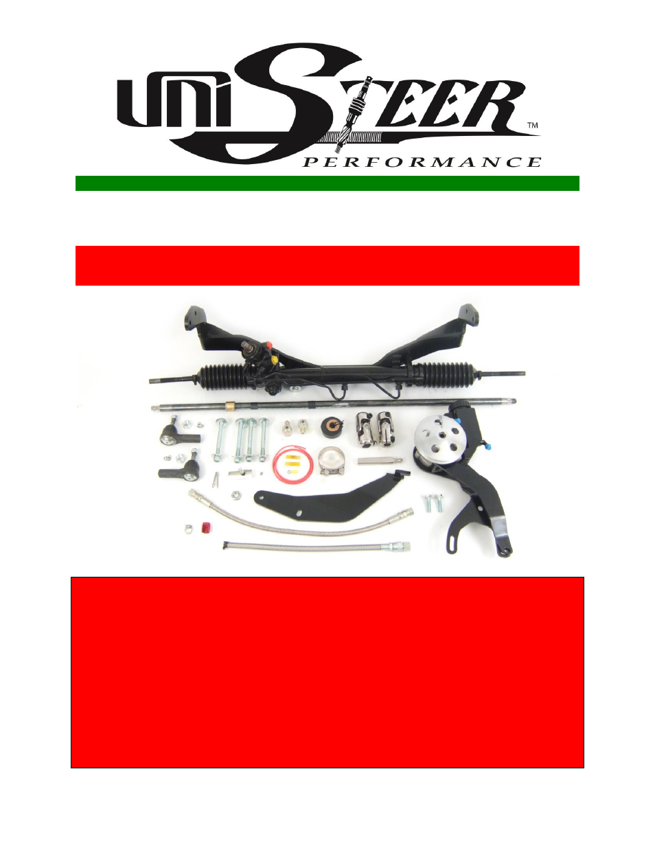 Unisteer 8011660 Ford Full-Size Rack & Pinion Kit 1949-1951 User Manual | 11 pages