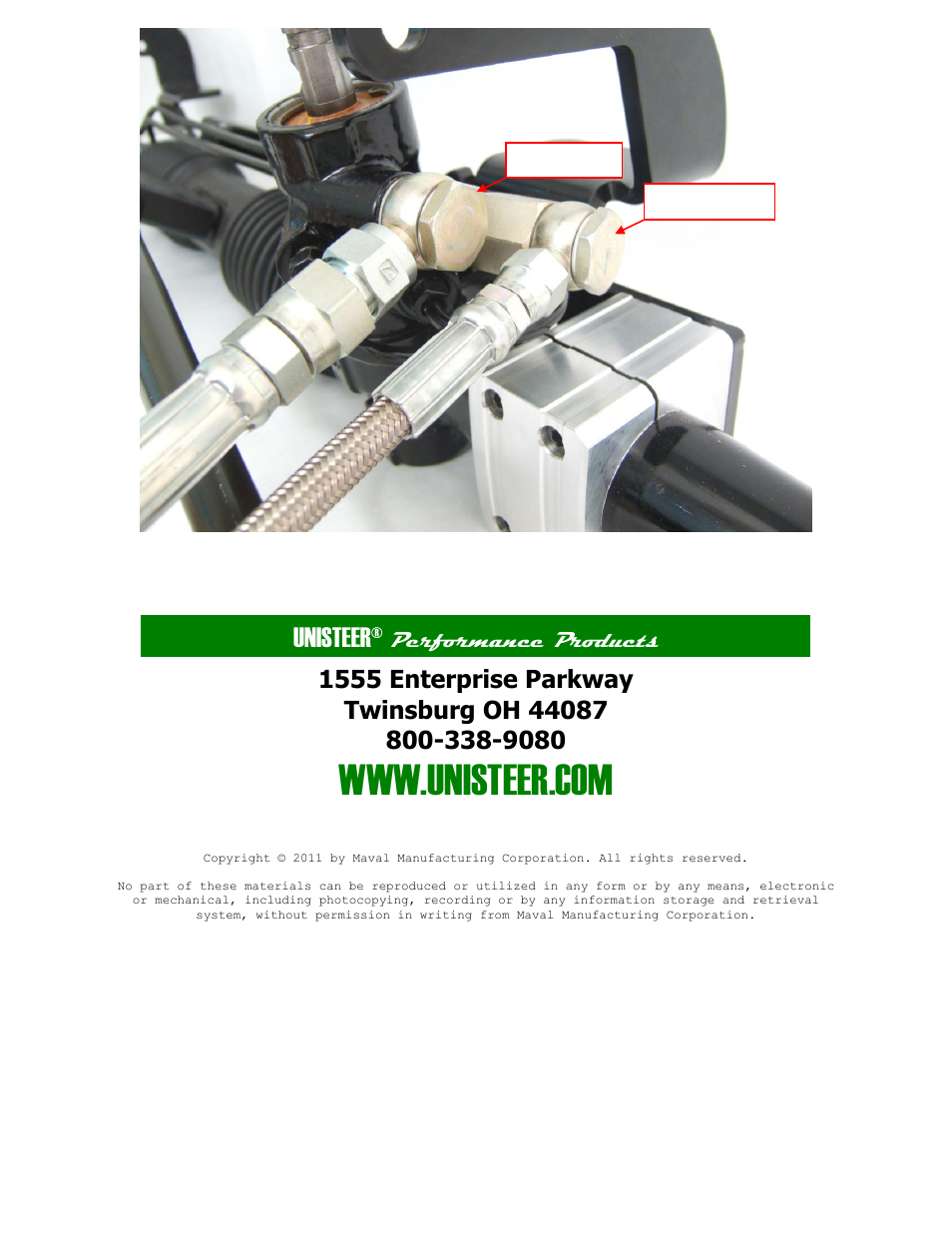 Unisteer, Performance products | Unisteer 8011640 Ford Full-Size Rack & Pinion Kit 1955-1956 User Manual | Page 9 / 9
