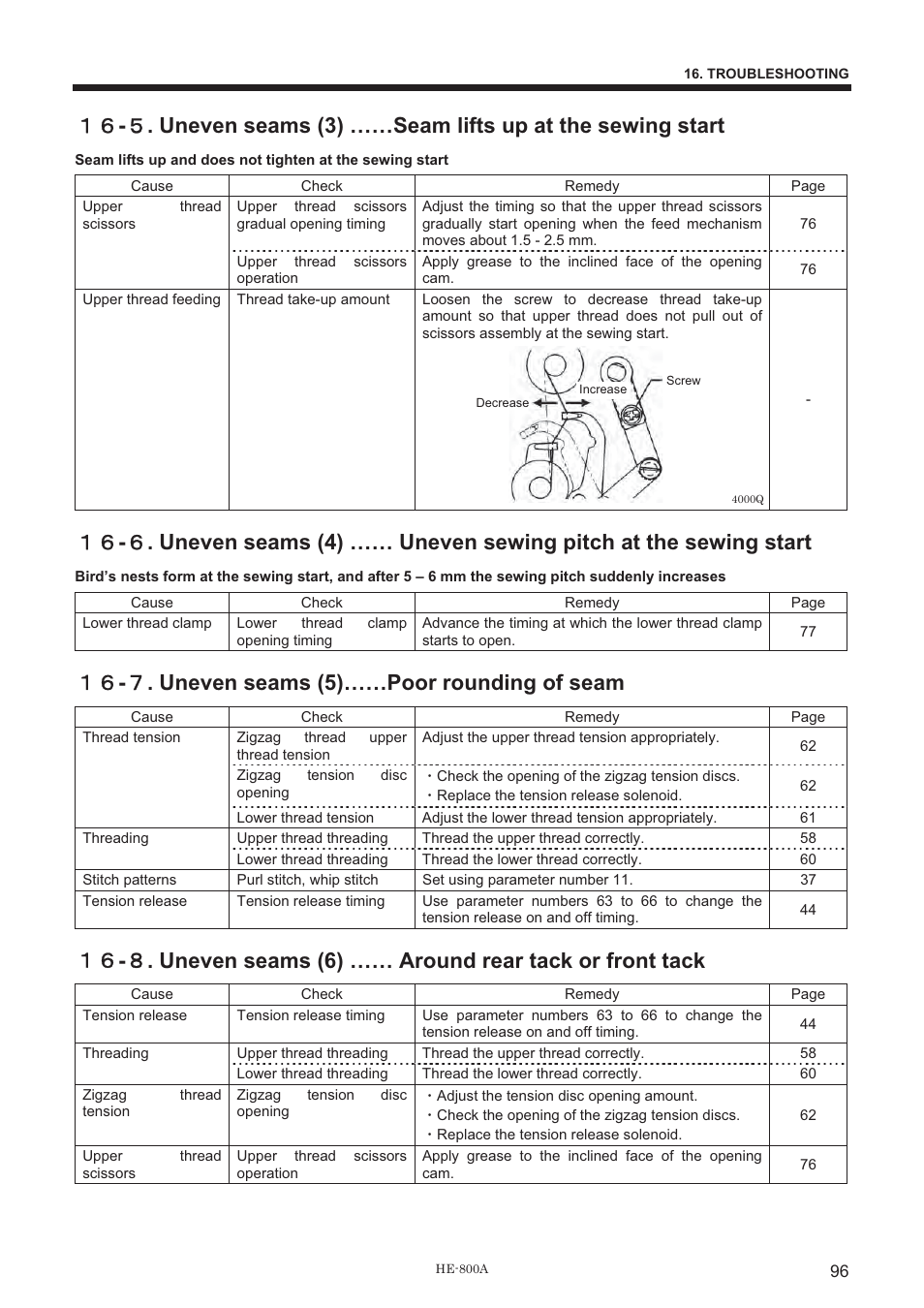 ውዒ - ዓ . uneven seams (5)……poor rounding of seam | Brother HE-800A User Manual | Page 104 / 118