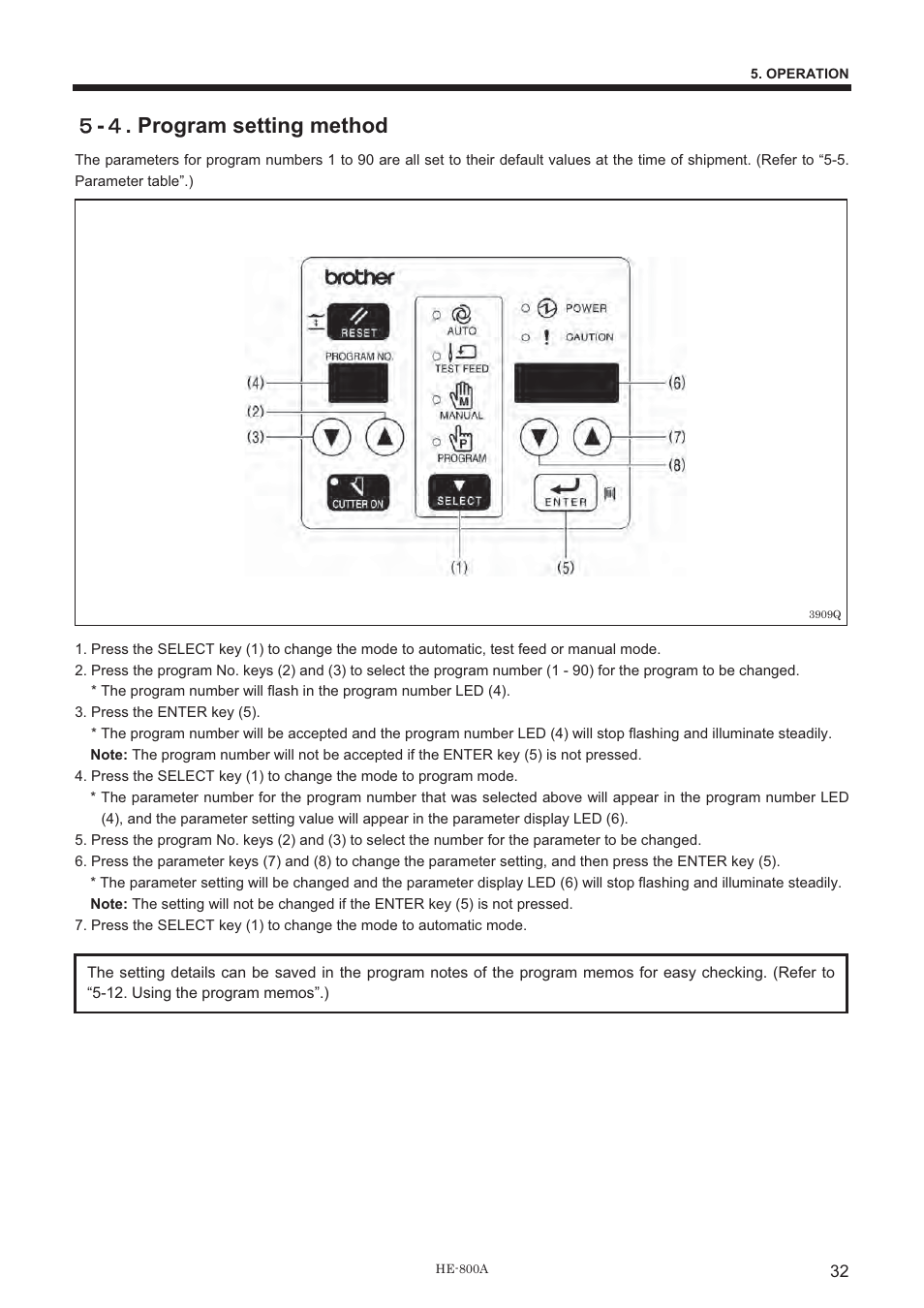 ዑ - ዐ . program setting method | Brother HE-800A User Manual | Page 40 / 118