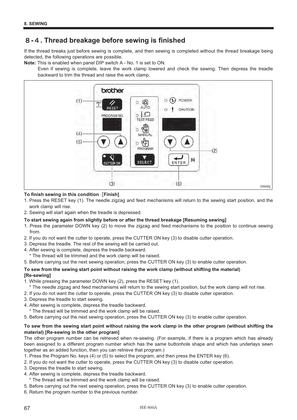 ዔ - ዐ . thread breakage before sewing is finished | Brother HE-800A User Manual | Page 75 / 118