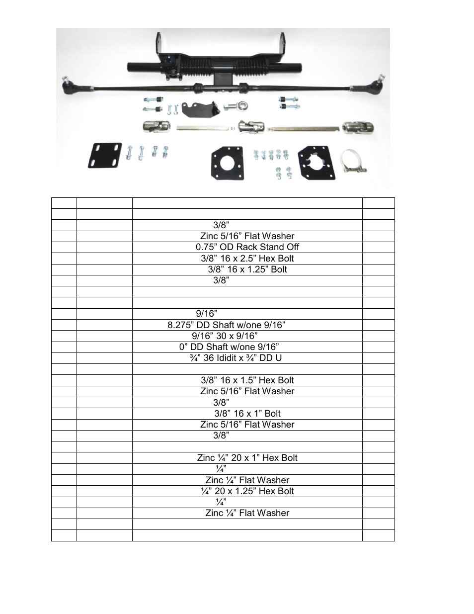 Unisteer 8001550 Corvette Manual Rack & Pinion Kit 1958-1962 User Manual | Page 2 / 9