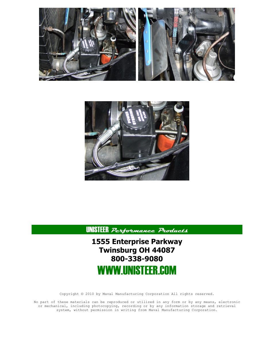Unisteer, Performance products | Unisteer 8011440 Full Size Ford 1960-1964 User Manual | Page 7 / 7