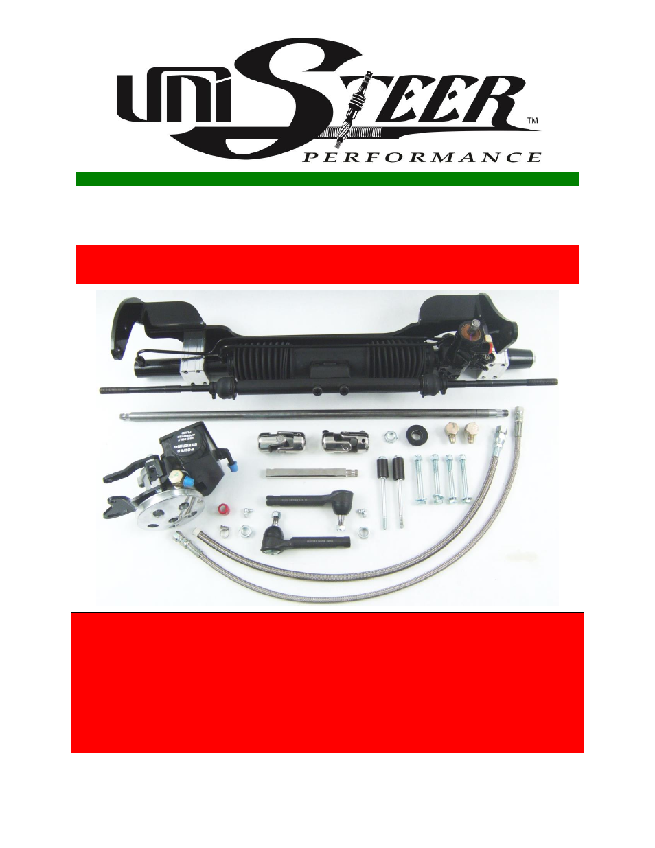 Unisteer 8011570  Ford Fairlane Rack 1963-1965 User Manual | 9 pages