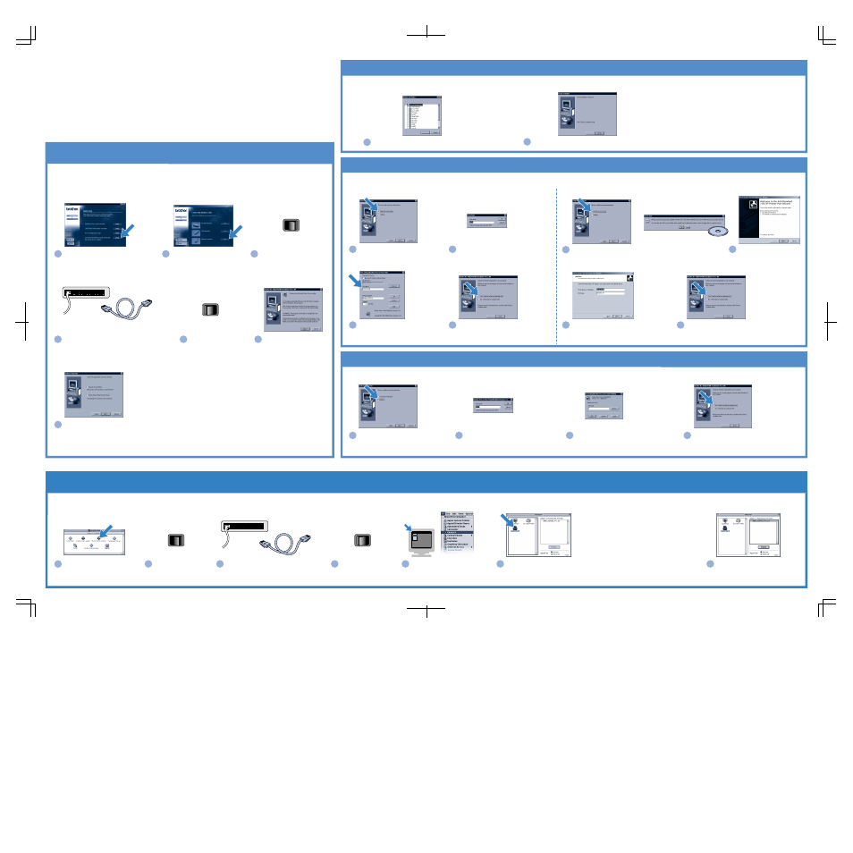 Macintosh, Windows, Installing the driver for network users | Users only, Step 5 connect the printer to your macintosh, Peer-to-peer, Netbios), Network shared | Brother HL-2460 User Manual | Page 2 / 2