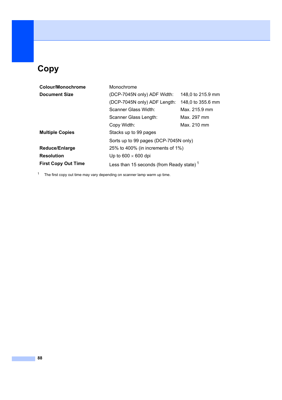 Copy | Brother DCP-7045N User Manual | Page 96 / 107