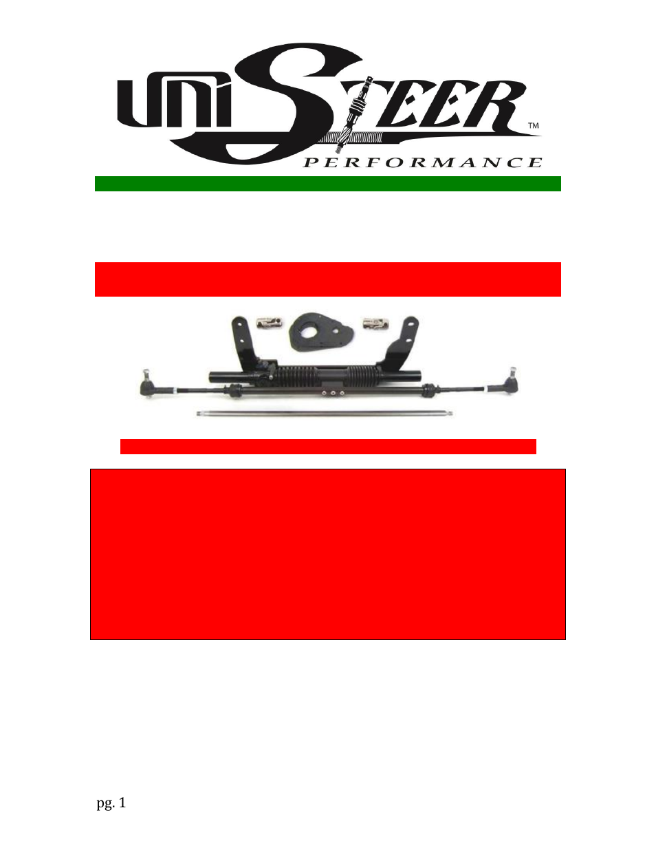 Unisteer 8001050-02 Ford Faicon/Comet 1960-65 User Manual | 8 pages