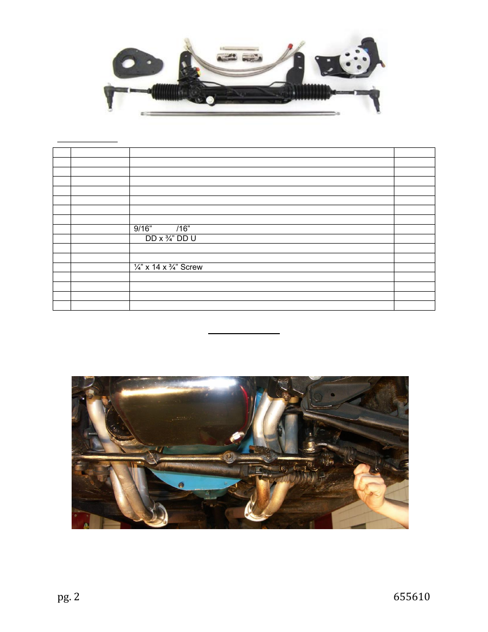 Disassembly | Unisteer 8010720-02 Ford Faicon/Comet Power Rack & Pinion 1960-65 User Manual | Page 2 / 10