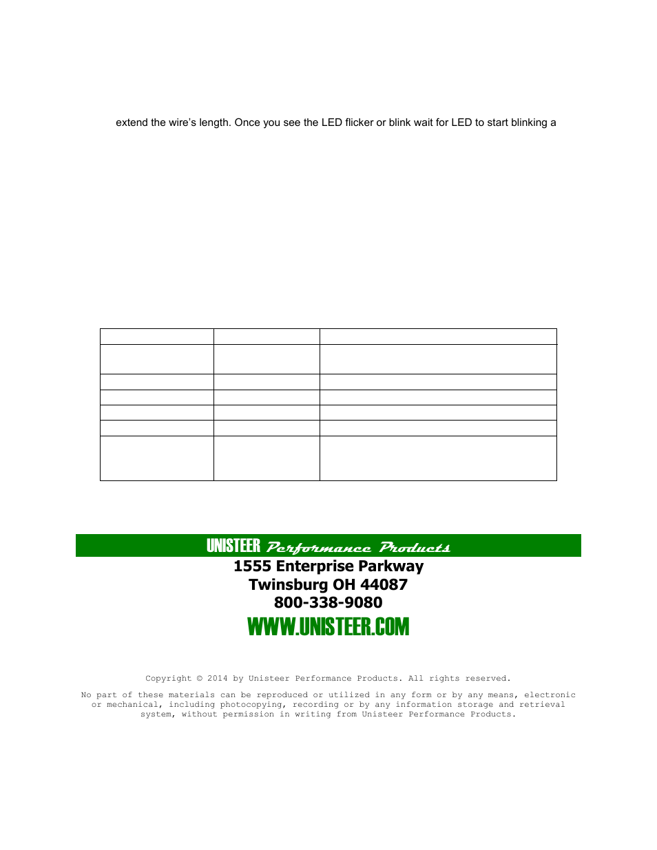 Unisteer, Performance products | Unisteer 8052760 Improved Electra-Steer Ididit Column User Manual | Page 8 / 9