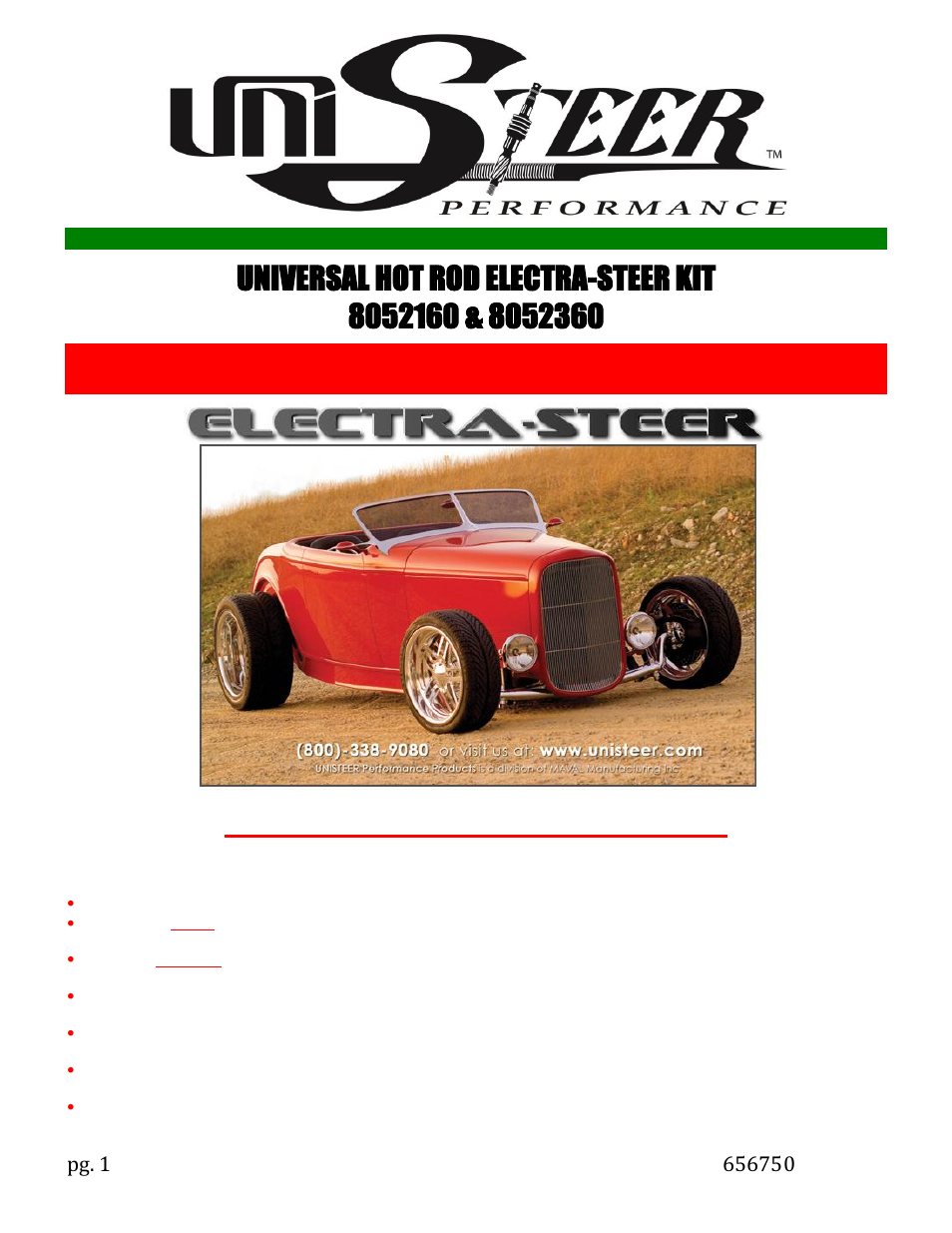 Unisteer 8052360 Improved Universal Electra-Steer User Manual | 5 pages