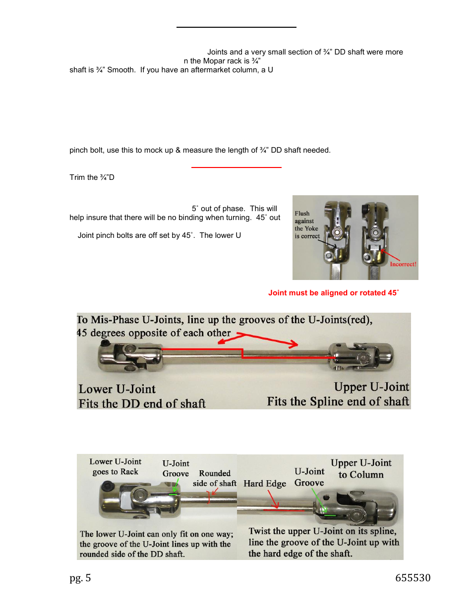 Shaft kit installation | Unisteer 8010730-01 MOPAR B Body Kit User Manual | Page 5 / 7