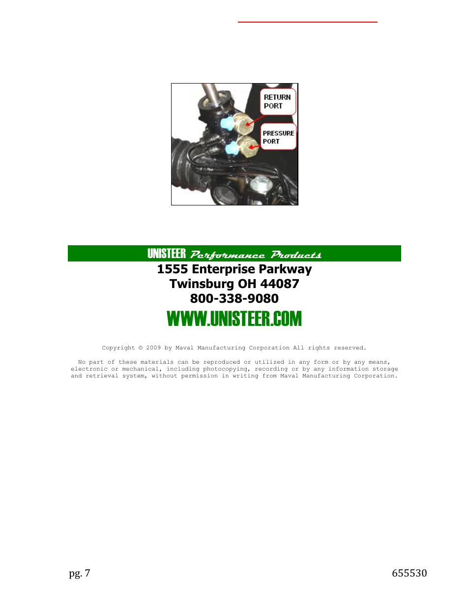 Unisteer, Performance products | Unisteer 8010730-01 MOPAR B Body Kit User Manual | Page 7 / 7