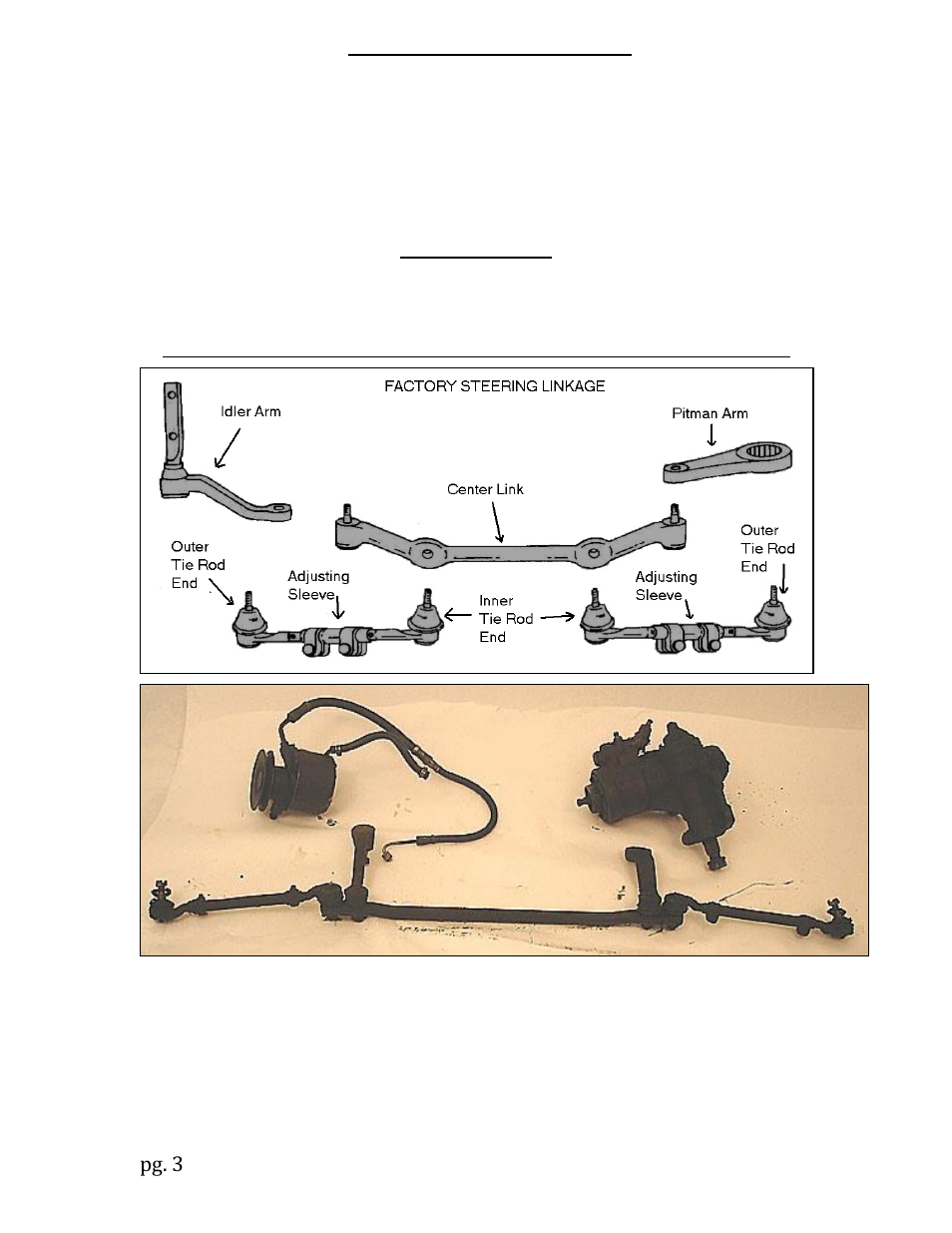 Applications/provisions, Disassembly, Pg. 3 | Unisteer 8010660-01 MOPAR E-Body Rack & Pinion Kit User Manual | Page 3 / 7