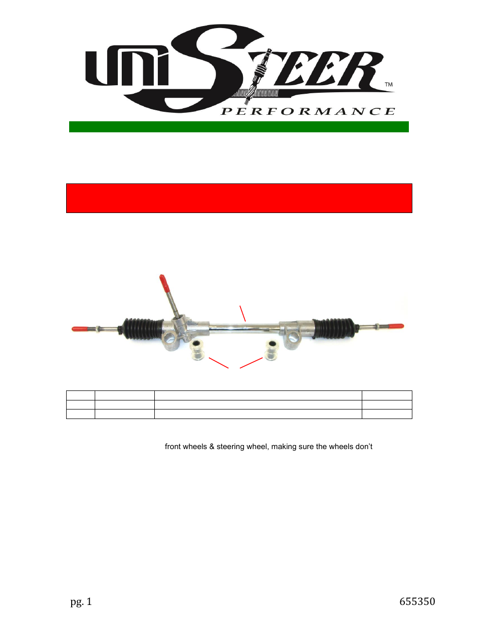 Unisteer 8000370 Mustang 1979-1973 User Manual | 2 pages