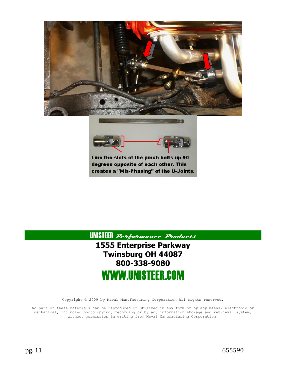 Unisteer, Performance products | Unisteer 8001020-02 S10 Rack & Pinion 1996-2004 User Manual | Page 11 / 11
