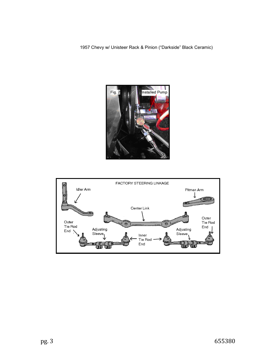 Removing original steering | Unisteer 8010400-02 Tri-Five Chevy Rack & Pinion Kit 1955-57 User Manual | Page 3 / 7