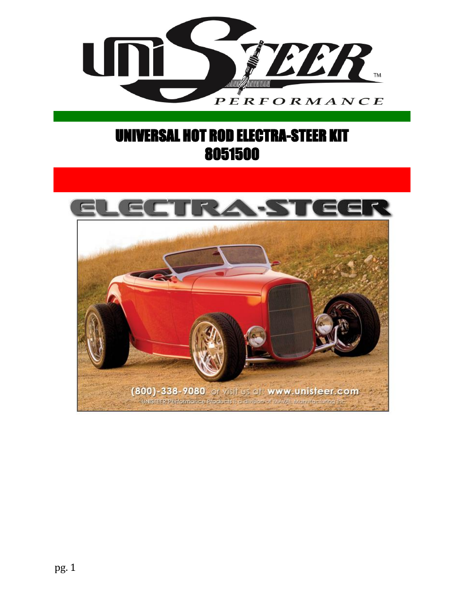 Unisteer 8051500 Universal Electra-Steer User Manual | 5 pages