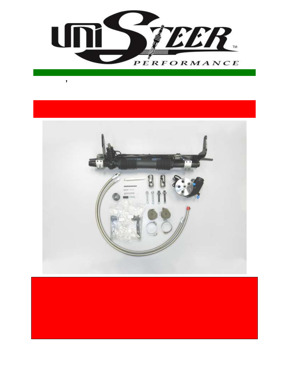 Unisteer 8012290-01 Ford Torino Small Block Rack Kit 1968-70 User Manual | 14 pages