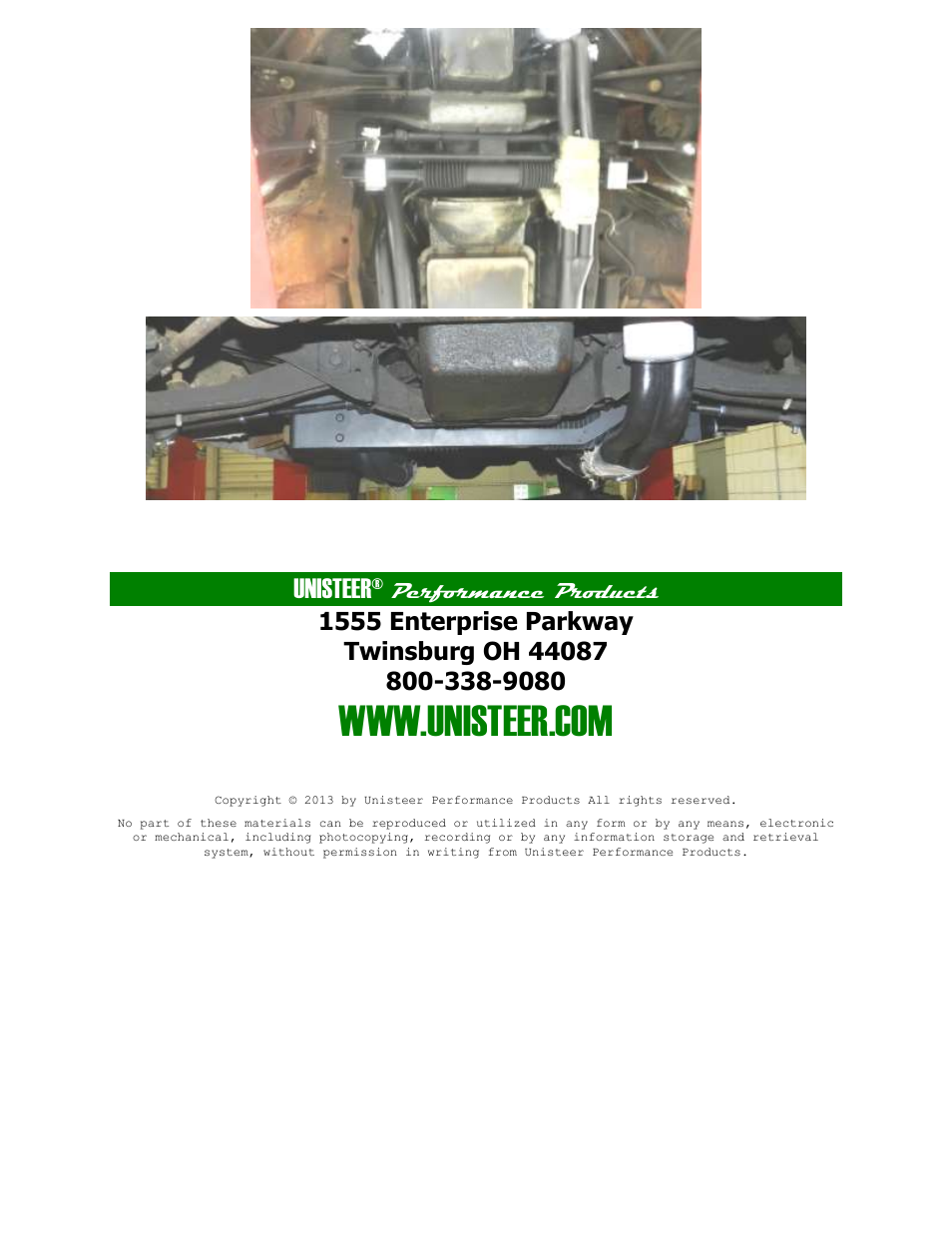 Unisteer, Performance products | Unisteer 8012290-01 Ford Torino Small Block Rack Kit 1968-70 User Manual | Page 14 / 14