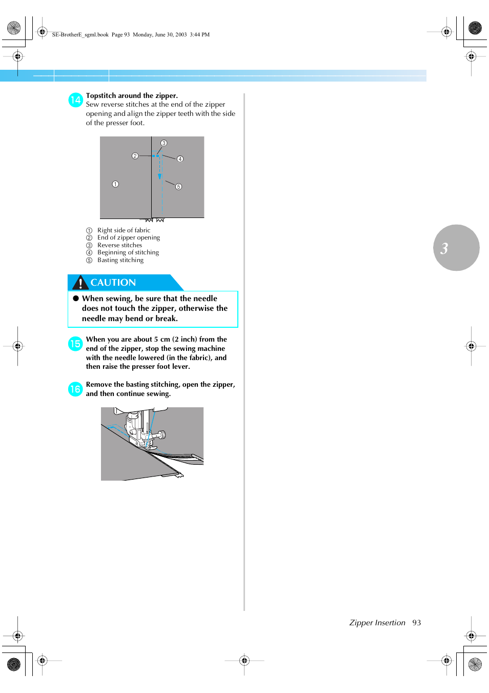 Caution | Brother HE 120 User Manual | Page 99 / 183