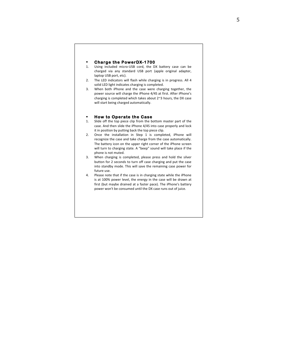 uNu DX Protective Battery Case For iPhone 4 / 4S User Manual | Page 5 / 8