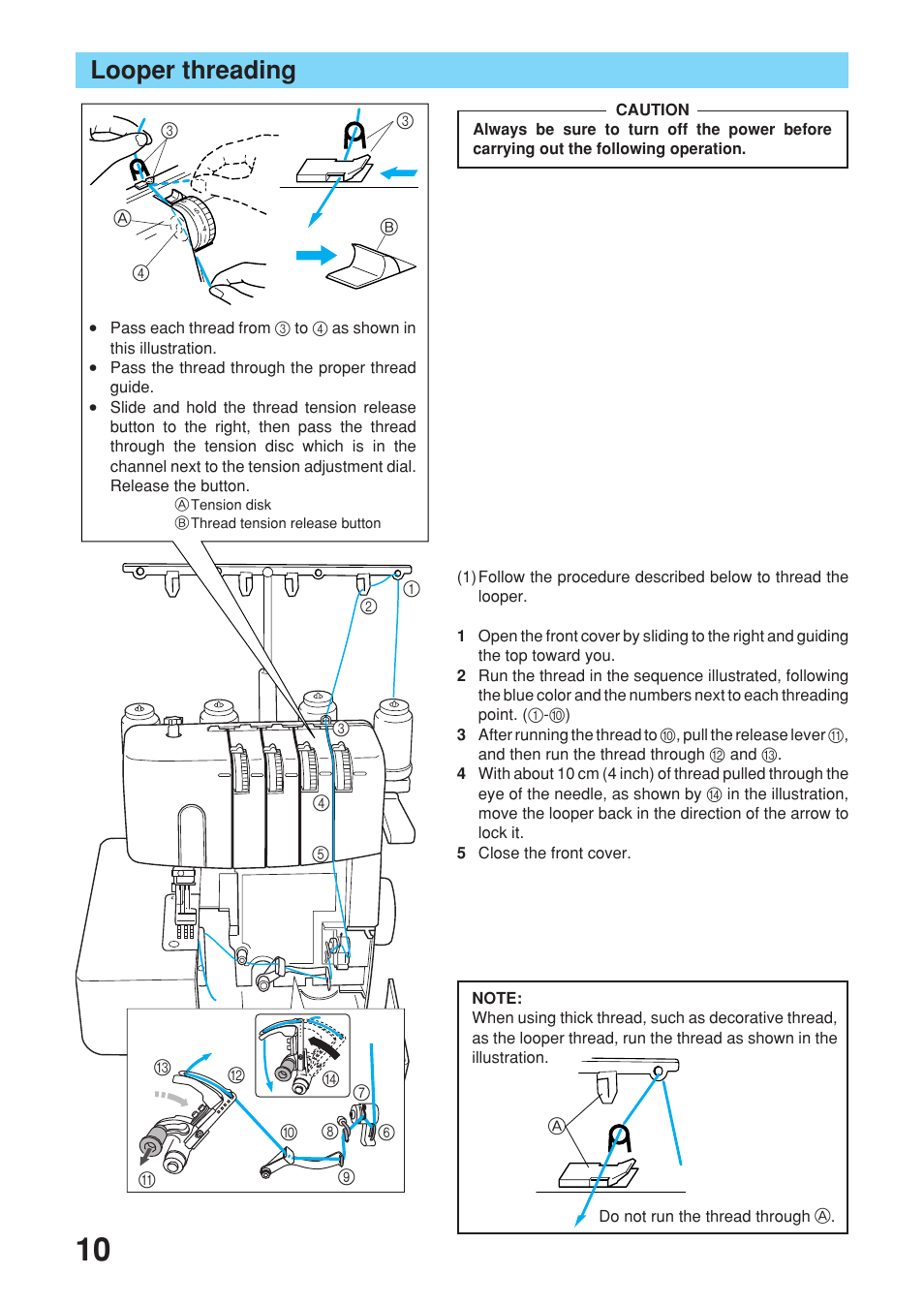 Looper threading | Brother 2340CV User Manual | Page 12 / 40