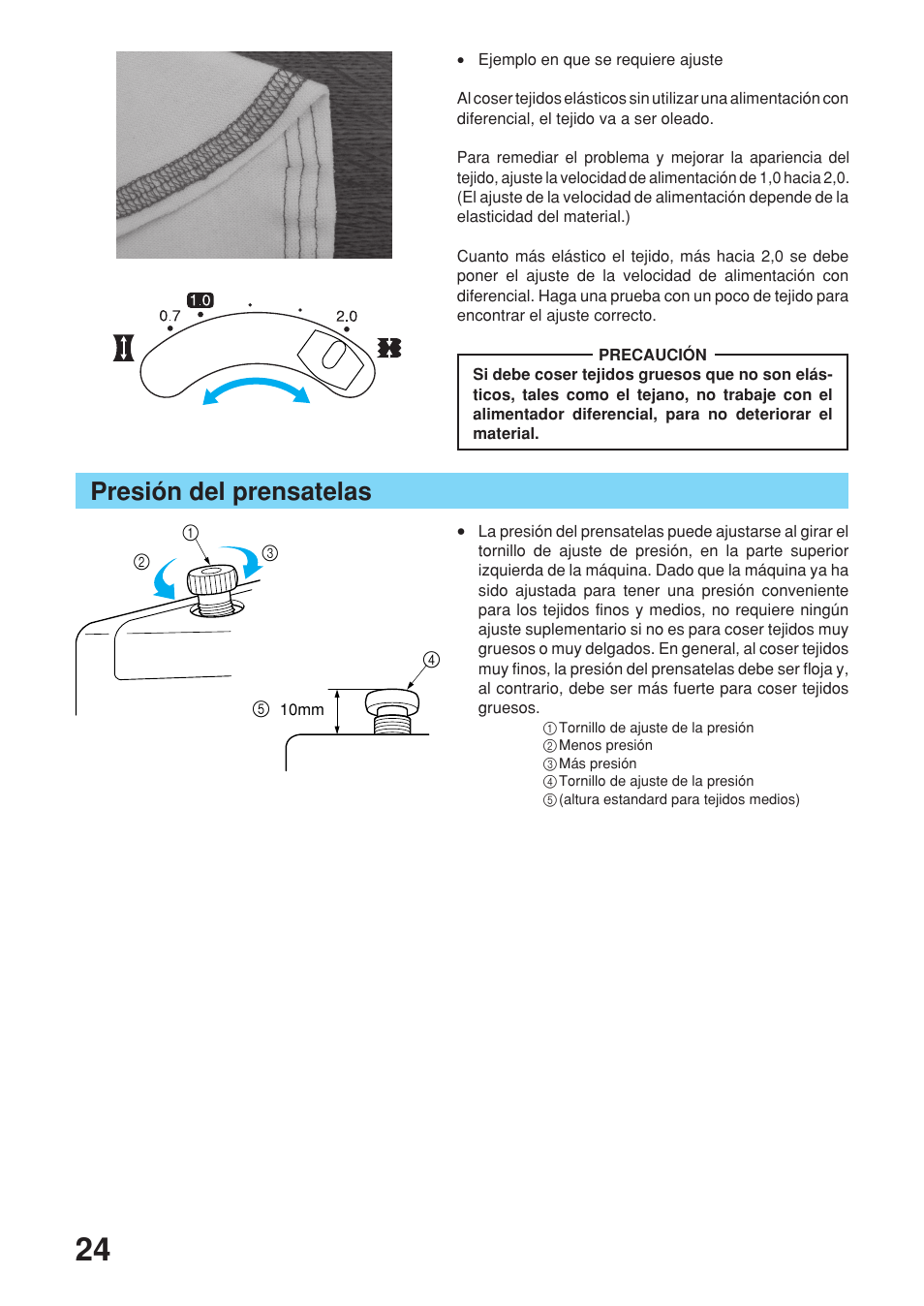 Presión del prensatelas | Brother 2340CV User Manual | Page 26 / 40