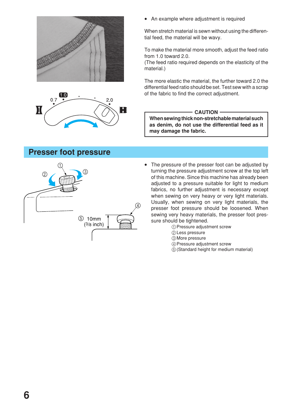 Presser foot pressure | Brother 2340CV User Manual | Page 8 / 40