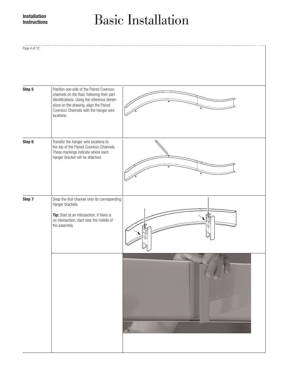 Basic installation | USG C2 Paired Compasso Channels User Manual | Page 4 / 12